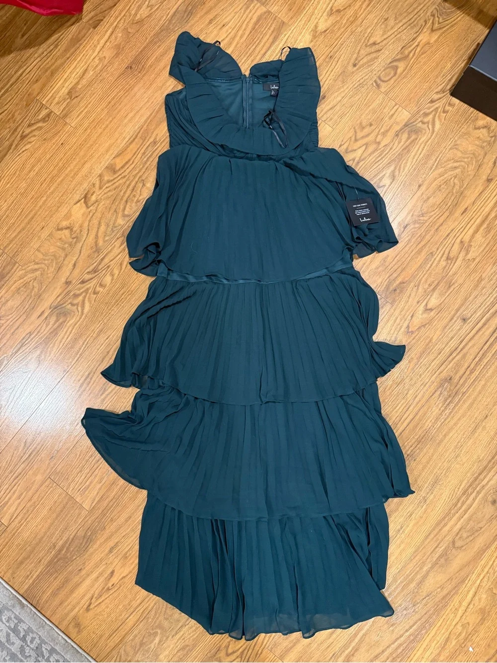 Lulus Always Remarkable Emerald Pleated Off-the-Shoulder Maxi Dress - Picture 2 of 5